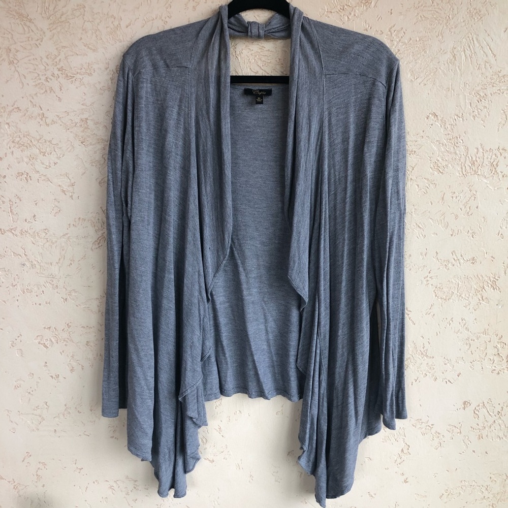 Grey Open Front Cardigan